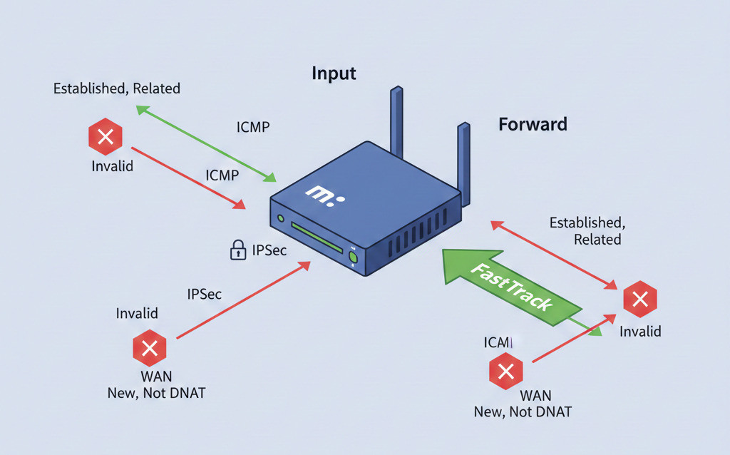 Default MikroTik Firewall Rules