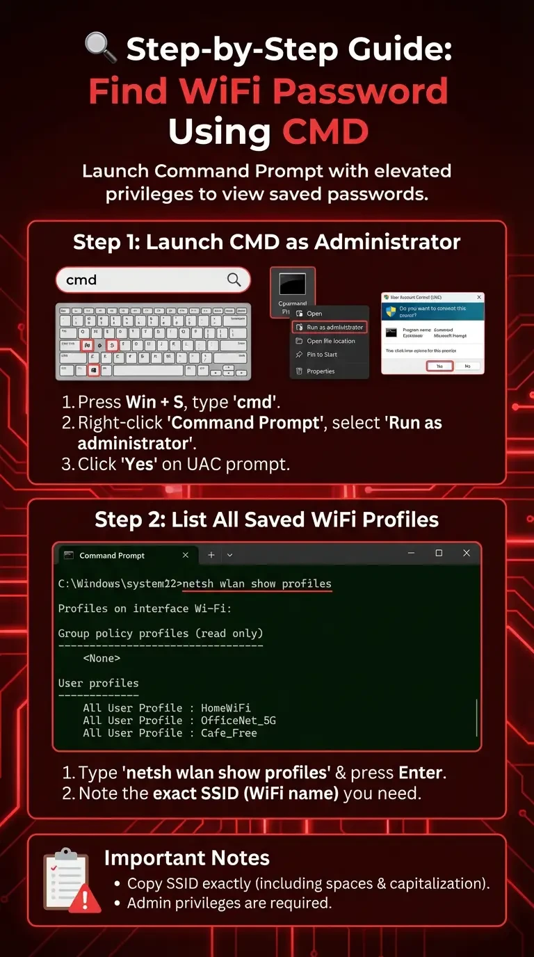 Find WiFi Password Using CMD