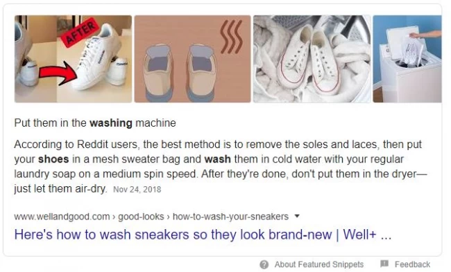 paragraph featured snippet on google serp