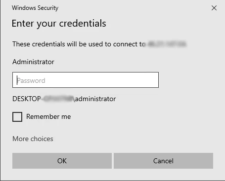 Enter Credentials